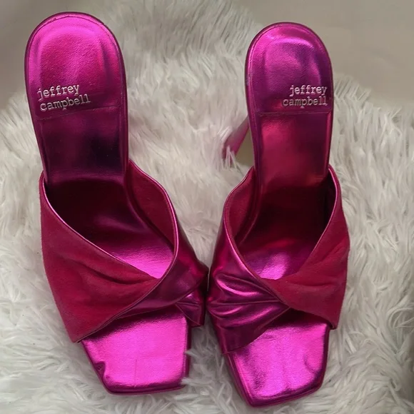 Free People Jeffrey Campbell Luna Metallic Platform Fuchsia Twisted - Picture 7 of 9